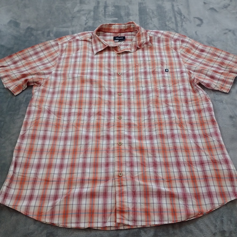 Marmot Plaid Shirt Mens XL Multicolor Nylon Tech Hiking Gorpcore Outdoor Trail
